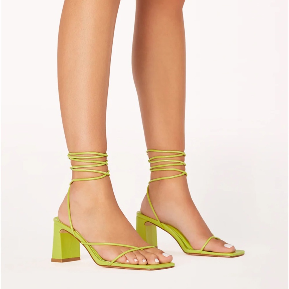 Neon Green Strappy Heels By Billini